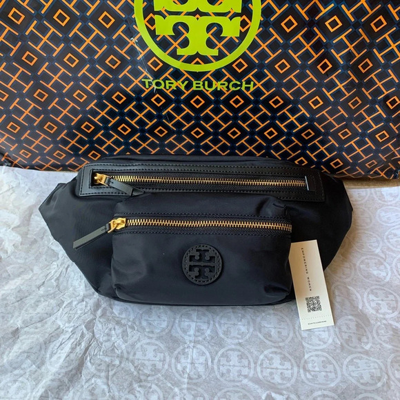 Tory Burch Nylon Belt Bag Black Fanny Pack Crossbody Bag - Picture 1 of 7